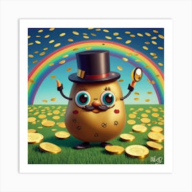 Potato With Gold Coins Art Print