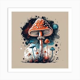 Mushroom Painting Art Print