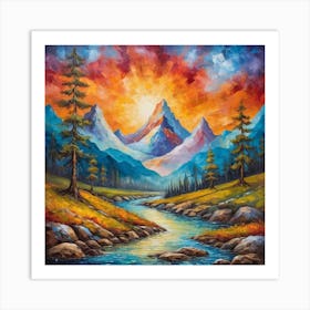 sunrise  mountain  Art Print