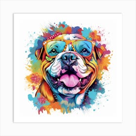 Bulldog With Sunglasses 1 Art Print