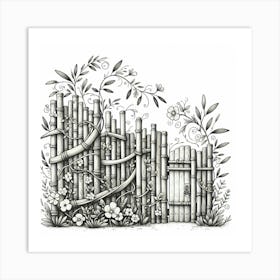 Bamboo Fence 1 Art Print