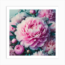 Large pink Peony flower 1 Art Print