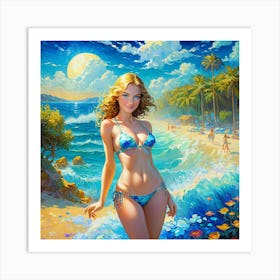 Beach Girl 2 Art Print