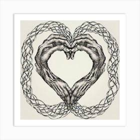 Heart Shaped Hands, A Heart Made Of Interconnected Hands Representing Global Compassion And Unity 244739371 (1) Art Print