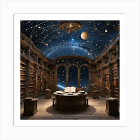 Library With Stars Art Print