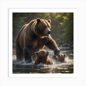 Family Of Bear Art Print