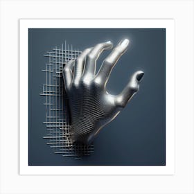 3d Chrome Hand1 Art Print