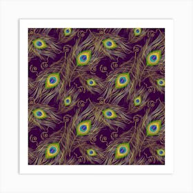 Peacock Feathers Pattern 1 Art Print