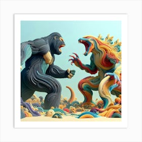 Godzilla Vs King Kong Art Print