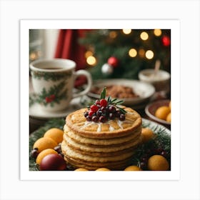 Christmas Pancakes Art Print