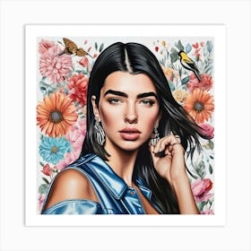 dua lipa art print portrait 4 Art Print