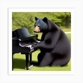 Bear Playing Piano 1 Art Print