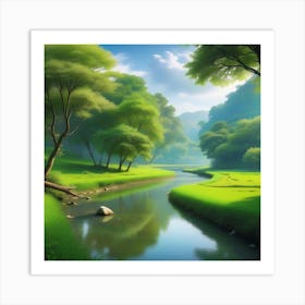 River In The Forest 20 Art Print