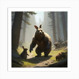 Bears In The Woods 5 Art Print