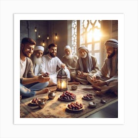 Muslim Men Celebrating Ramadan Art Print