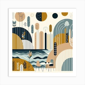 Scandinavian style, Seaside Art Print