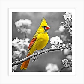 Yellow Cardinal Art Print