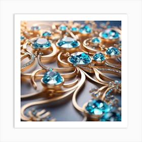 Blue Peacock Jewelry Art Print