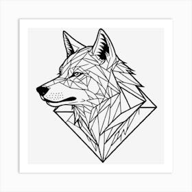 Geometric Wolf Head 3 Art Print