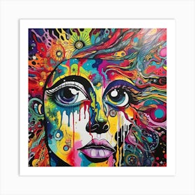 Psychedelic Woman 3 Art Print