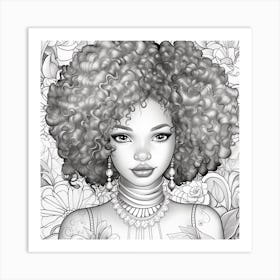 Afro Haired Girl 3 Art Print