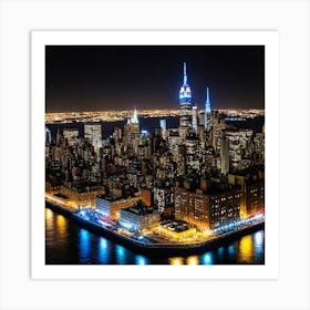 New York City At Night 3 Art Print