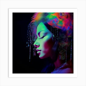 Tranquil portrait of a woman, artwork print. "A Captured Moment" Art Print