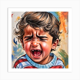 Crying Child Ai photo Art Print