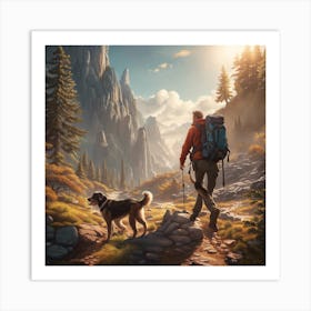 One Man and his Don on a Hike Art Print