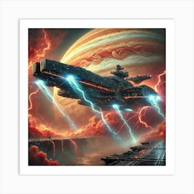 A Sci Fi Depiction Of Maelstrom Class Naval Vessel Art Print