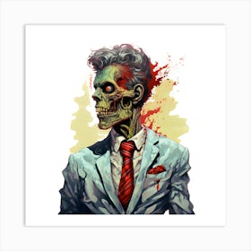 Zombie Businessman Art Print