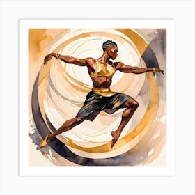 Dancer In Gold 2 Art Print