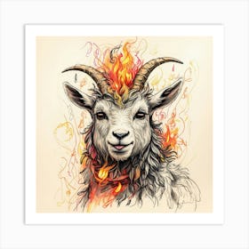 Goat Of Fire Art Print