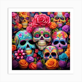 Day Of The Dead Skulls 11 Art Print