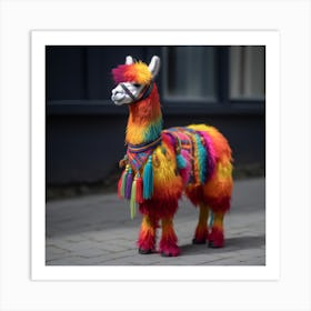 Colorful Llama Art Print