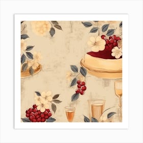Apricots And Cherries Art Print