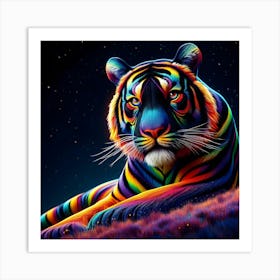 Rainbow Tiger Art Print