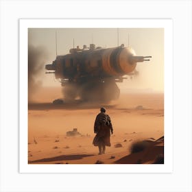 Spaceship In The Desert 4 Art Print