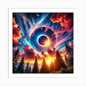 Solar Eclipse AI Art Print