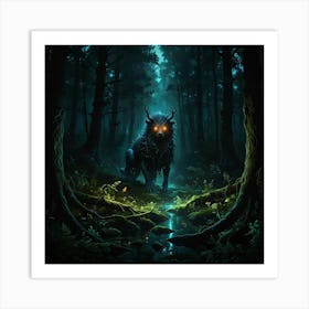 Wolf In The Forest 5 Art Print