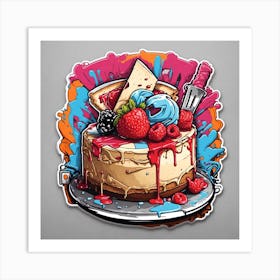 Cake With Icing Art Print