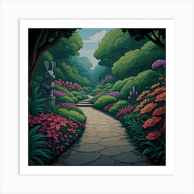 Tranquil Garden Path Art Print