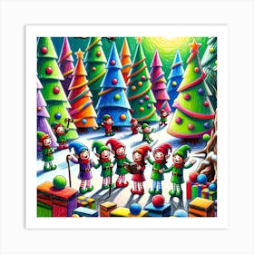 Super Kids Creativity:Christmas Elves 1 Art Print