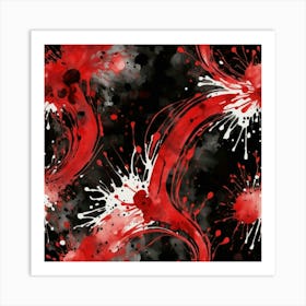 Abstract Black And Red Painting Art Print