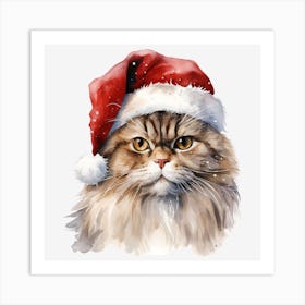 Santa Claus Cat Art Print