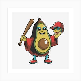 Avocado Baseball Player Art Print