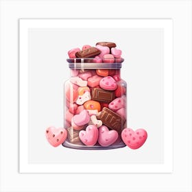 Valentine'S Day Candy Jar Art Print