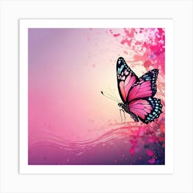 Pink Butterfly 11 Art Print