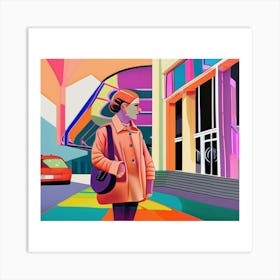 Woman at an Airport Art Print