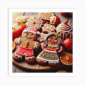 Christmas gingerbread Cookies Art Print